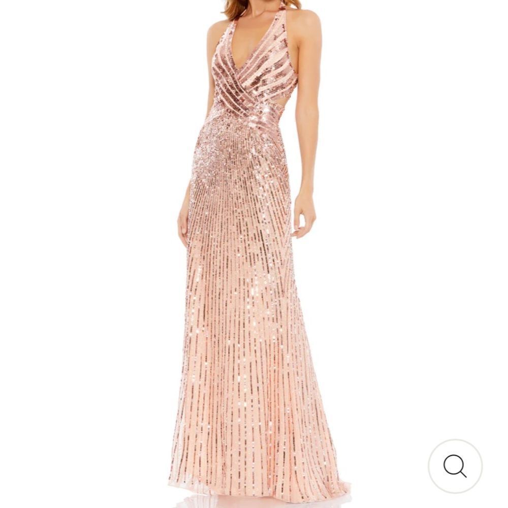 NWT Mac Duggal gown Rose Gold Sequin dress. Stunning!